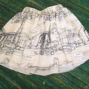 Chiffon Double Layered Shirred Waist Skirt